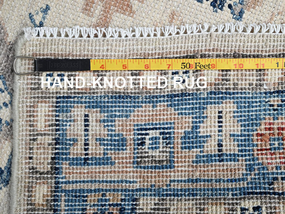 4'10" x 7'1" New Hand Knotted Ivory Wool Rectangle Oriental Rug - MOA1022801
