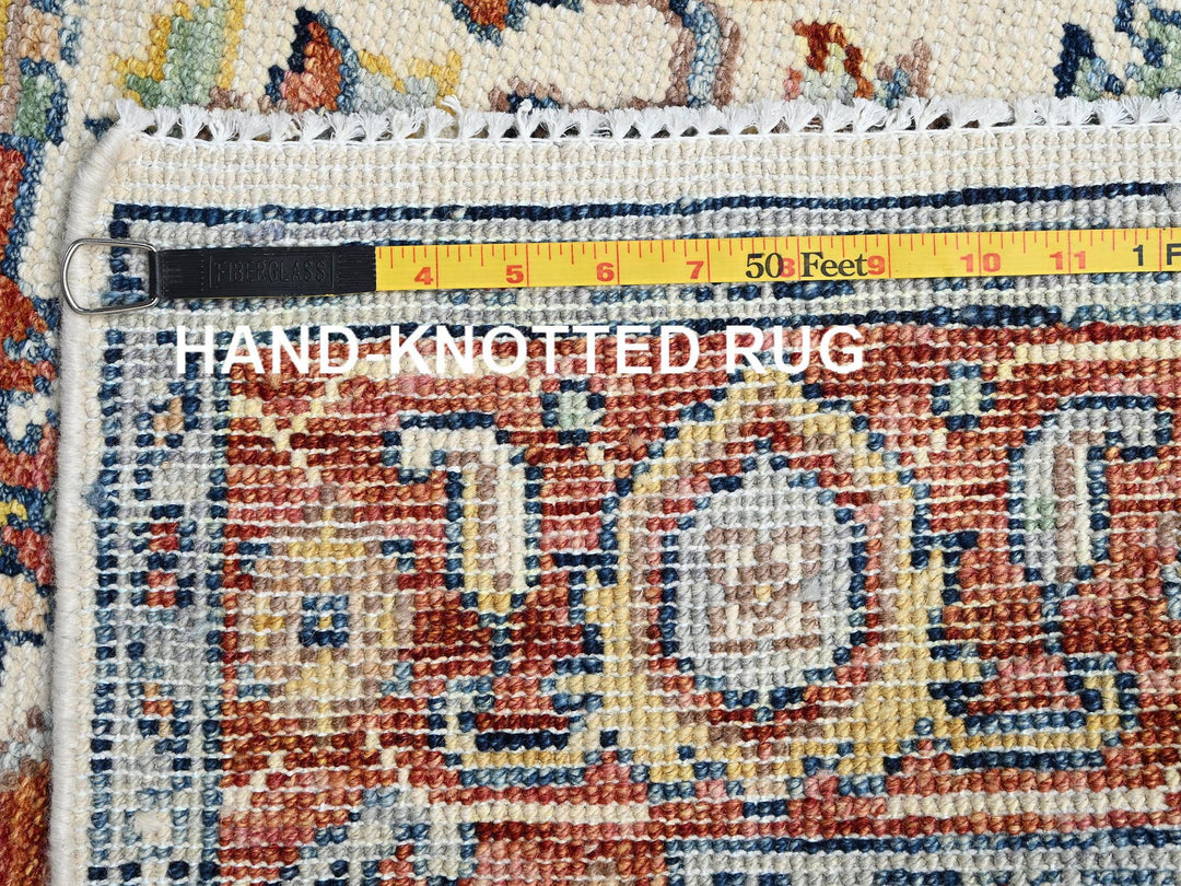 4'10" x 6'9" New Hand Knotted Ivory Wool Rectangle Oriental Rug - MOA1022803