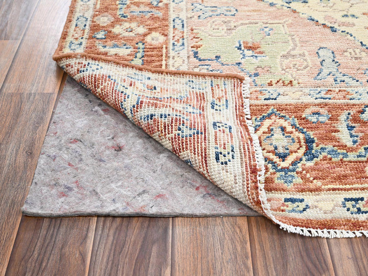 4'10" x 6'10" New Hand Knotted Beige Wool Rectangle Oriental Rug - MOA1022805