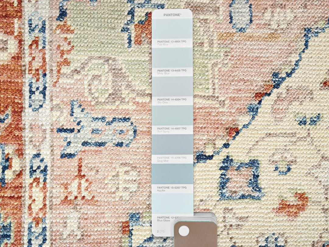 4'10" x 6'10" New Hand Knotted Beige Wool Rectangle Oriental Rug - MOA1022805