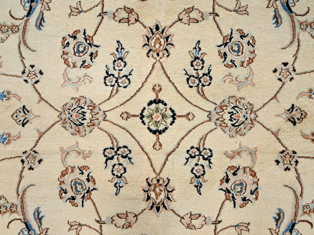 8'0" x 10'1" New Hand Knotted Ivory Wool & Silk Rectangle Oriental Rug - MOA1022808
