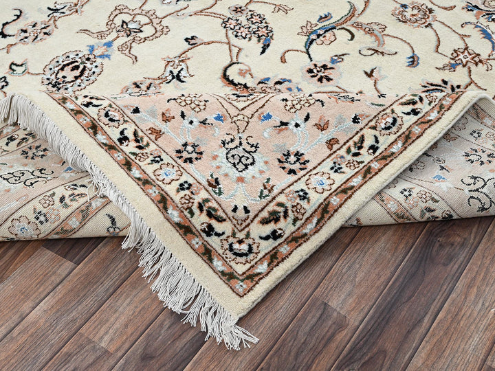 8'0" x 10'3" New Hand Knotted Ivory Wool & Silk Rectangle Oriental Rug - MOA1022809