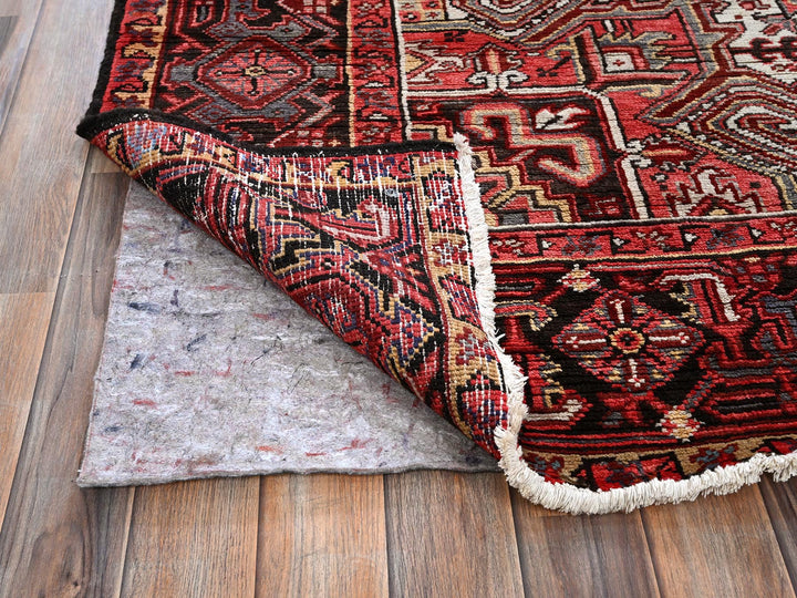7'10" x 10'6" Vintage Hand Knotted Red Wool Rectangle Oriental Rug - MOA102280