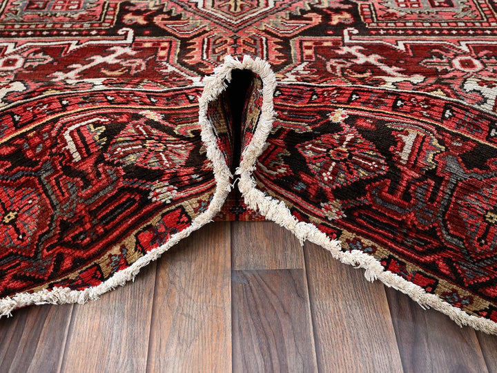 7'10" x 10'6" Vintage Hand Knotted Red Wool Rectangle Oriental Rug - MOA102280