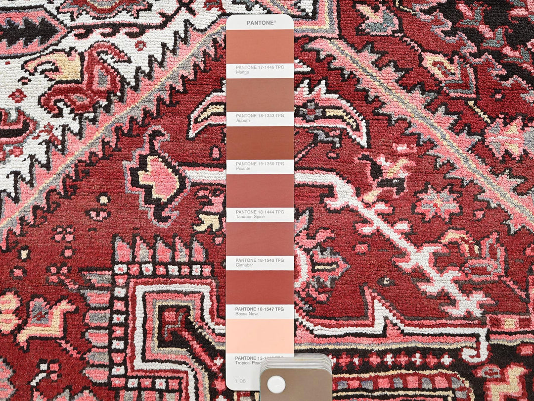 7'10" x 10'6" Vintage Hand Knotted Red Wool Rectangle Oriental Rug - MOA102280