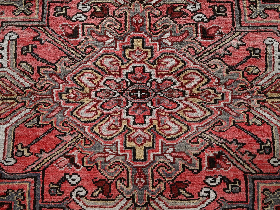 7'10" x 10'6" Vintage Hand Knotted Red Wool Rectangle Oriental Rug - MOA102280