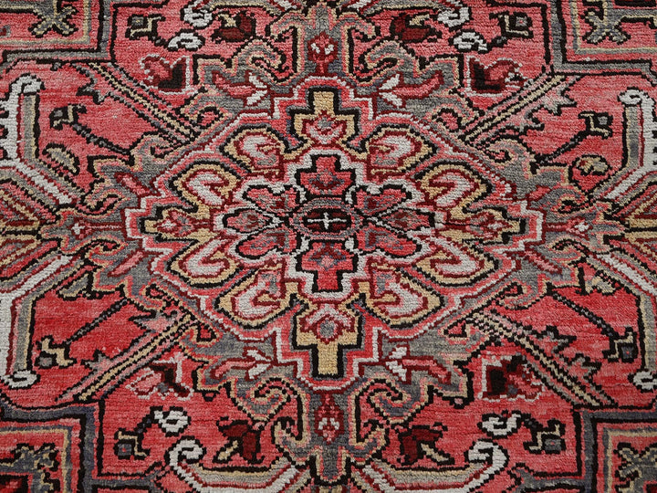 7'10" x 10'6" Vintage Hand Knotted Red Wool Rectangle Oriental Rug - MOA102280