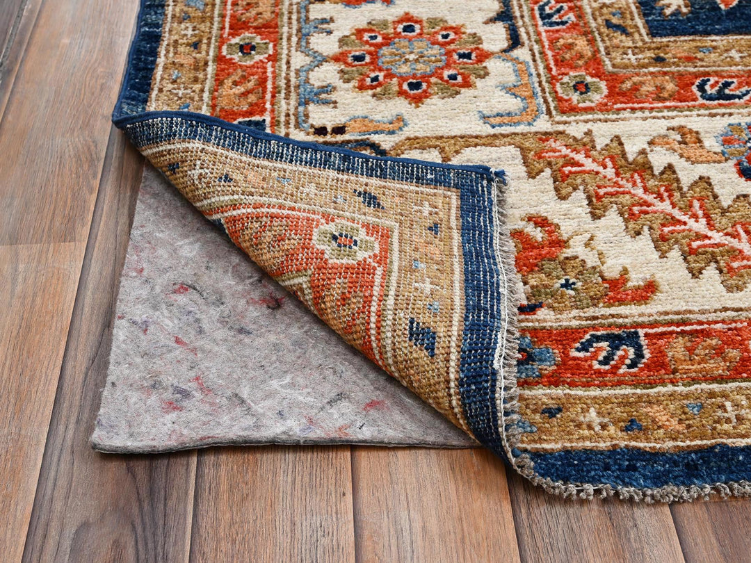 9'10" x 13'8" New Hand Knotted Blue Wool Rectangle Oriental Rug - MOA1022810