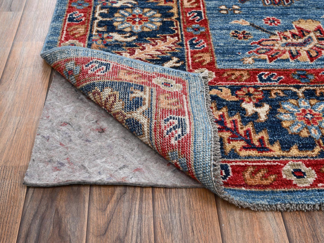 8'2" x 10'1" New Hand Knotted Blue Wool Rectangle Oriental Rug - MOA1022811