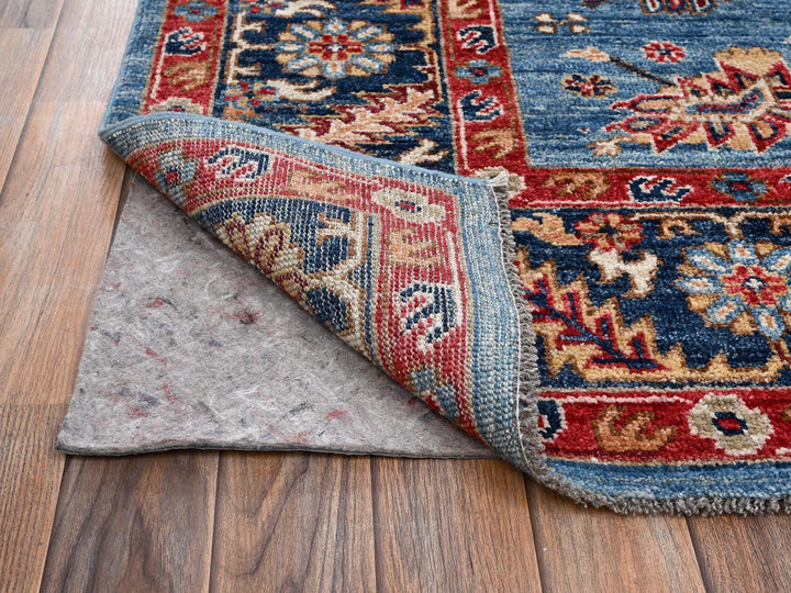 8'2" x 10'1" New Hand Knotted Blue Wool Rectangle Oriental Rug - MOA1022811