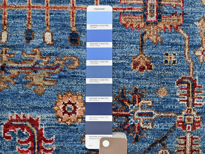8'2" x 10'1" New Hand Knotted Blue Wool Rectangle Oriental Rug - MOA1022811