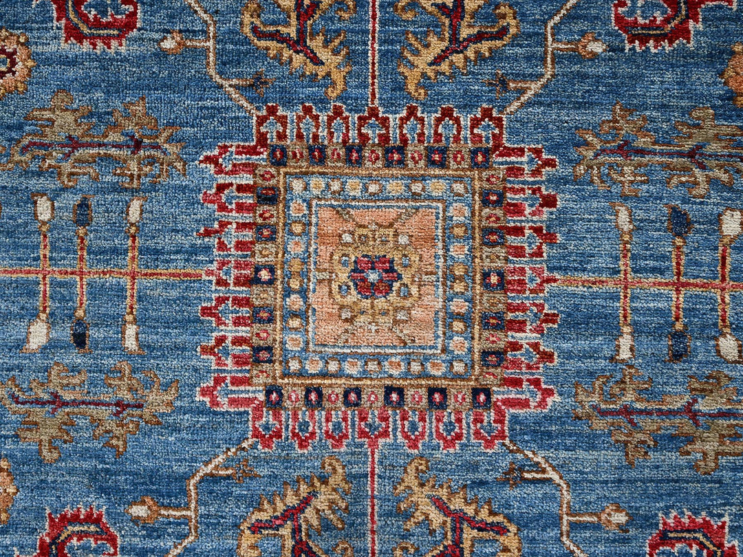 8'2" x 10'1" New Hand Knotted Blue Wool Rectangle Oriental Rug - MOA1022811