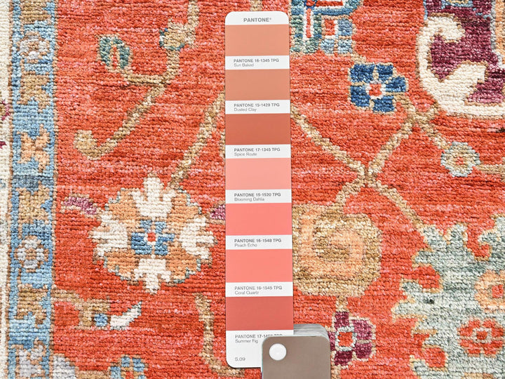 8'1" x 10'0" New Hand Knotted Orange Wool Rectangle Oriental Rug - MOA1022812