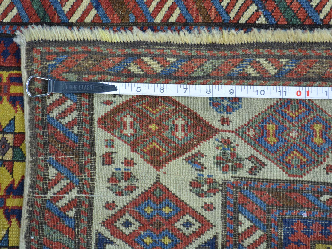 4'0" x 9'10" Vintage Hand Knotted Yellow Wool Runner Oriental Rug - MOA10228230