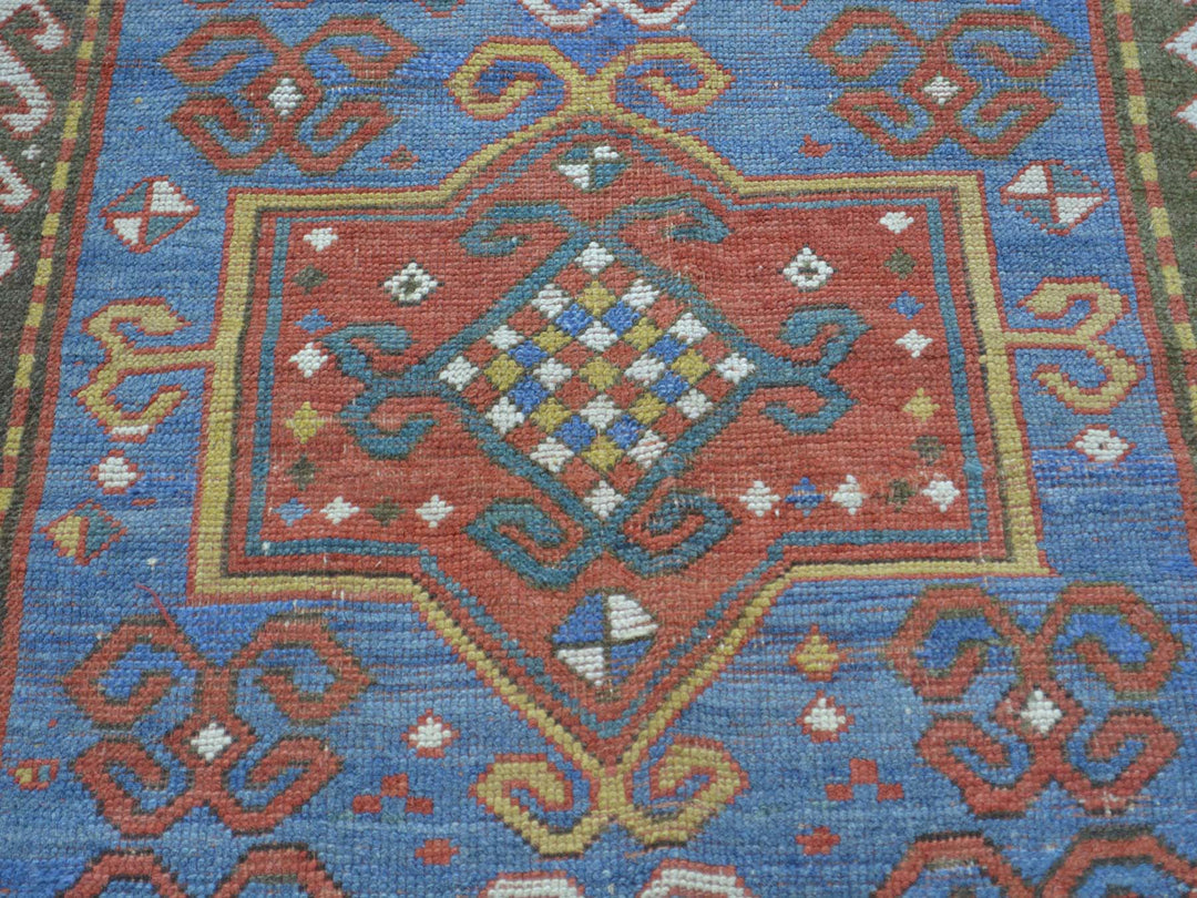 4'8" x 7'2" Vintage Hand Knotted Blue Wool Rectangle Oriental Rug - MOA10228231