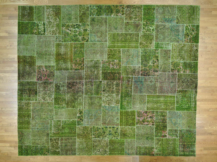 13'2" x 15'8" New Hand Knotted Overdyed Wool Rectangle Oriental Rug - MOA10228463