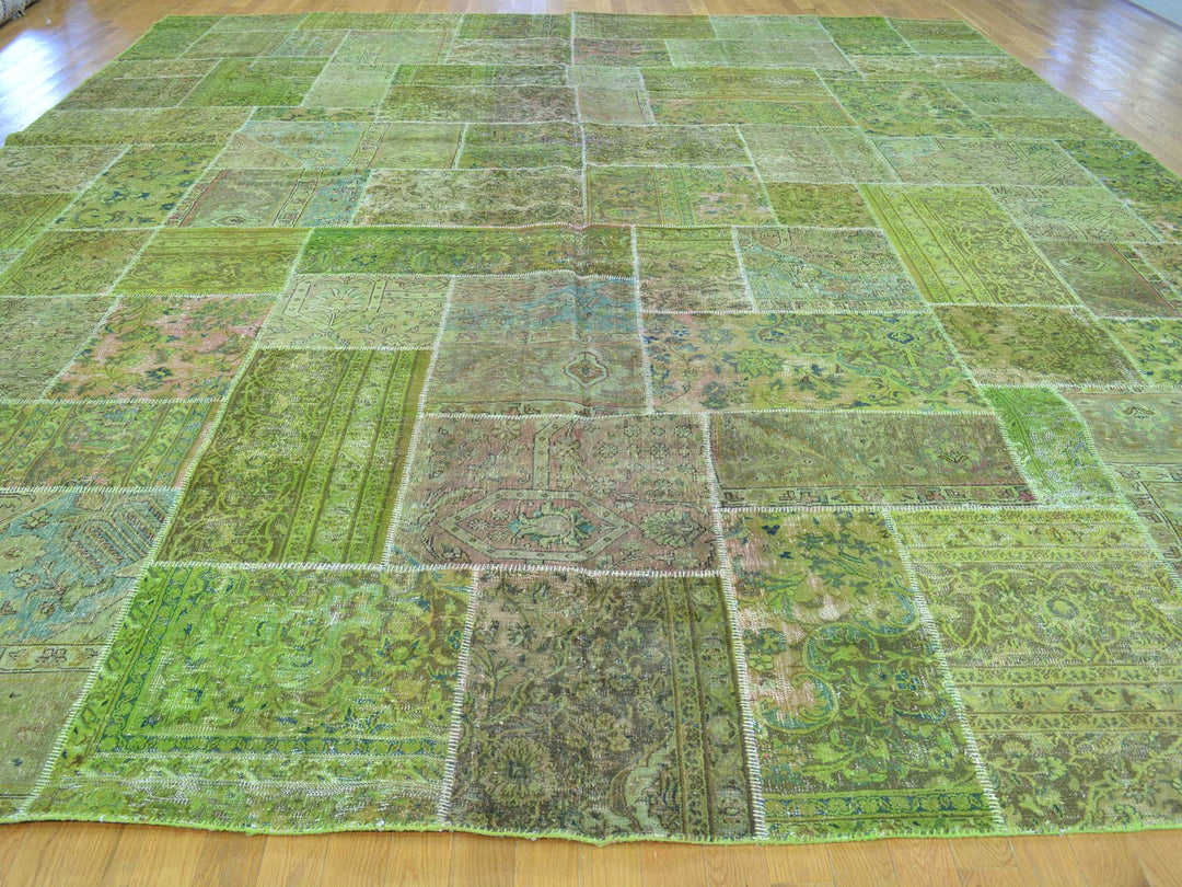 13'2" x 15'8" New Hand Knotted Overdyed Wool Rectangle Oriental Rug - MOA10228463