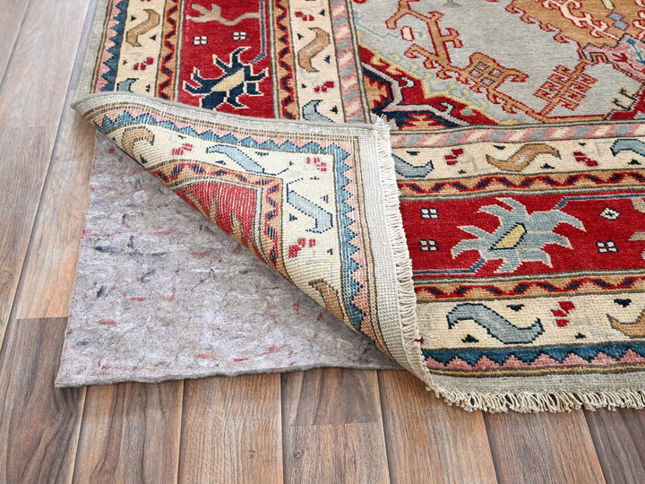 7'10" x 9'10" New Hand Knotted Green Wool Rectangle Oriental Rug - MOA102302