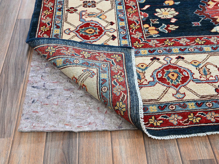 9'0" x 11'7" New Hand Knotted Blue Wool Rectangle Oriental Rug - MOA102317