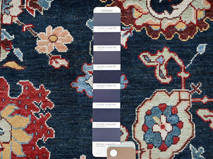 9'0" x 11'7" New Hand Knotted Blue Wool Rectangle Oriental Rug - MOA102317