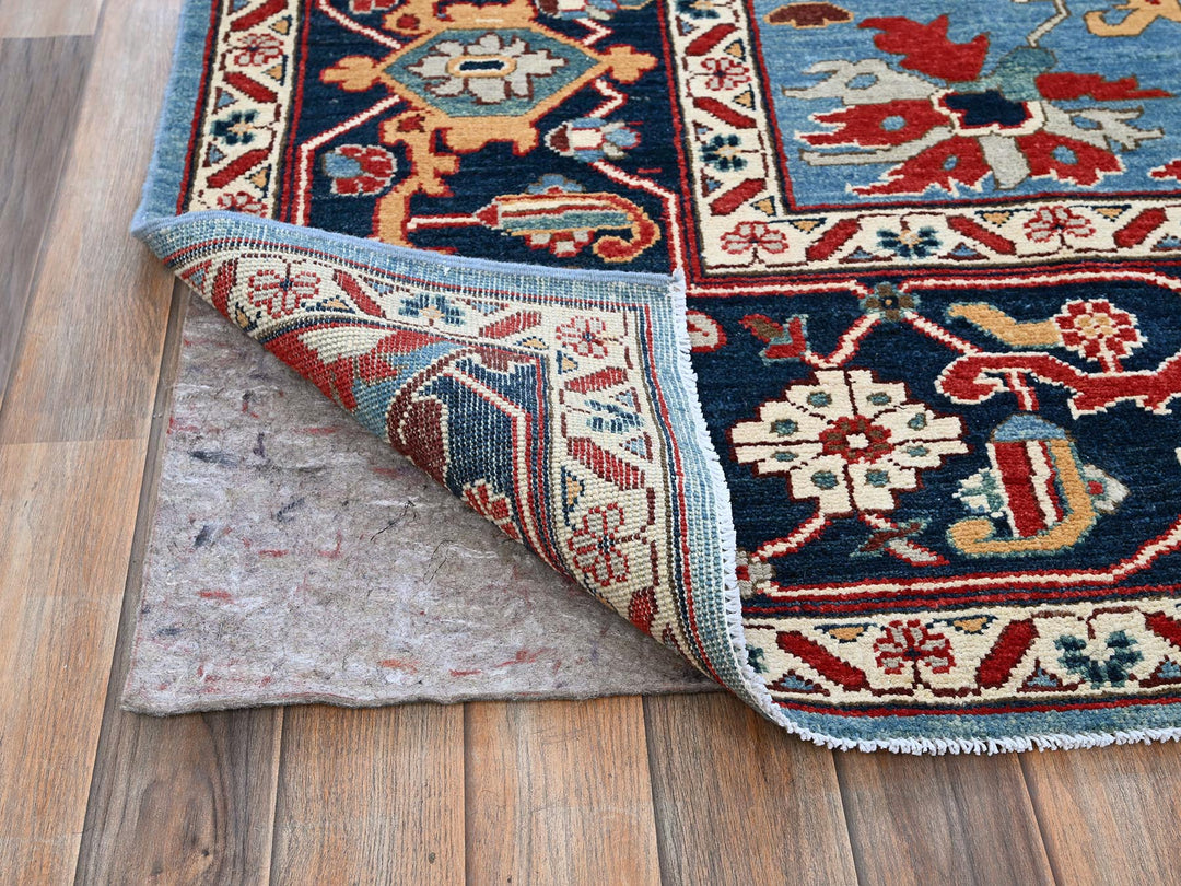 9'2" x 11'8" New Hand Knotted Blue Wool Rectangle Oriental Rug - MOA102318