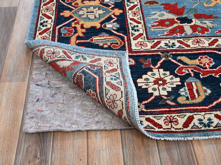 9'2" x 11'8" New Hand Knotted Blue Wool Rectangle Oriental Rug - MOA102318