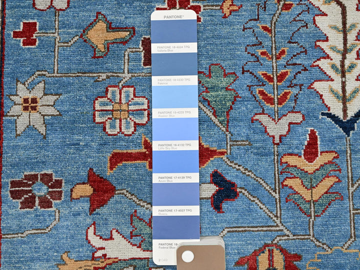 9'2" x 11'8" New Hand Knotted Blue Wool Rectangle Oriental Rug - MOA102318