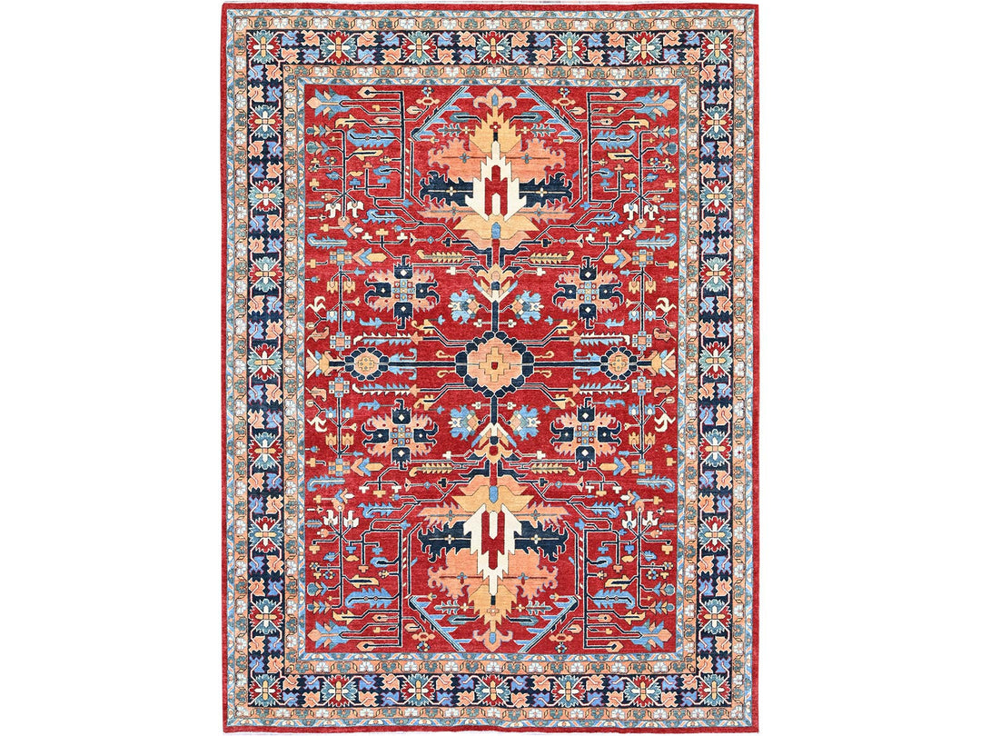 8'10" x 11'11" New Hand Knotted Red Wool Rectangle Oriental Rug - MOA102319