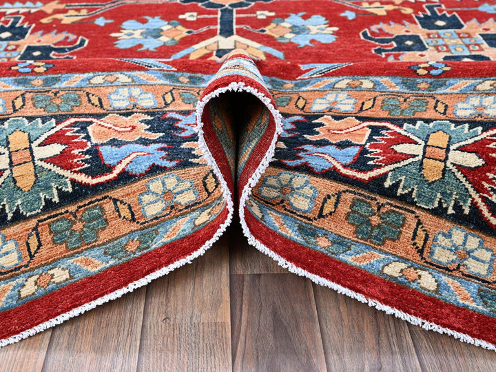 8'10" x 11'11" New Hand Knotted Red Wool Rectangle Oriental Rug - MOA102319