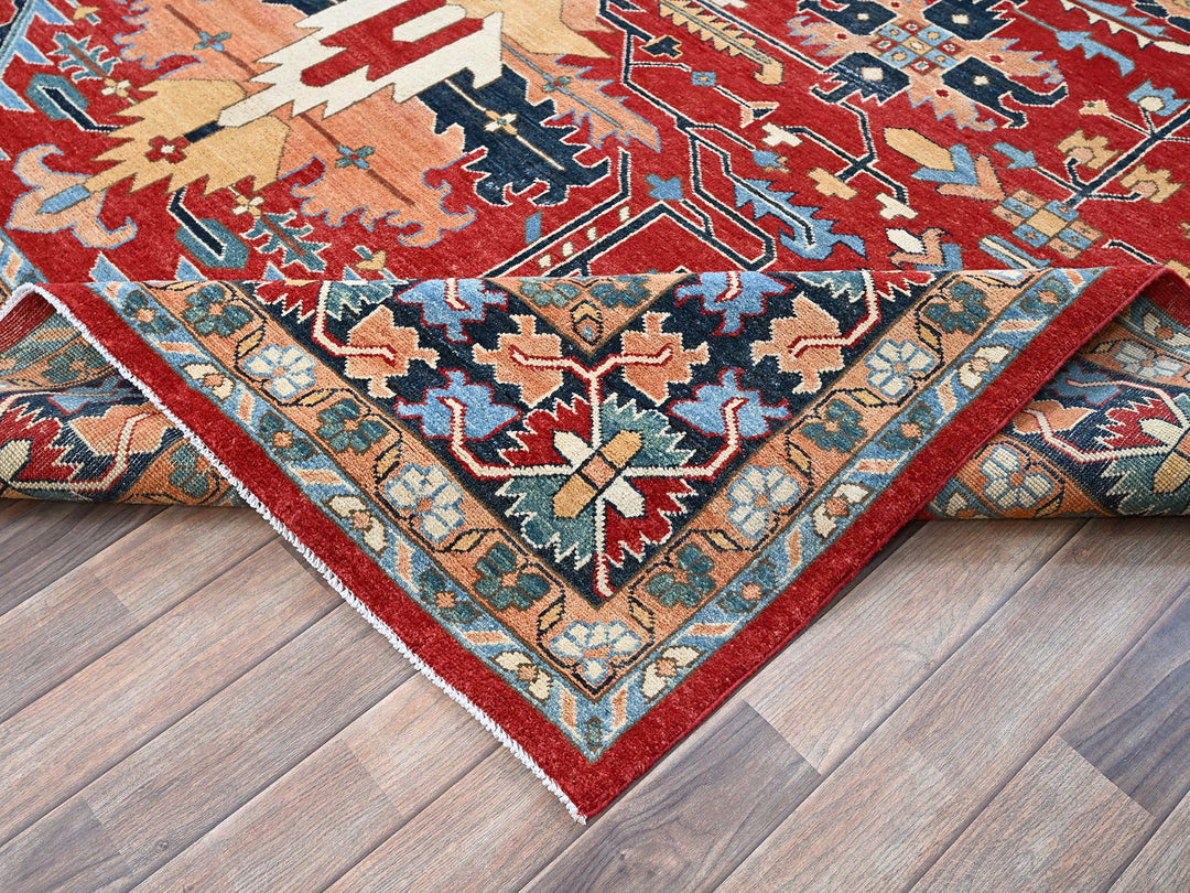 8'10" x 11'11" New Hand Knotted Red Wool Rectangle Oriental Rug - MOA102319