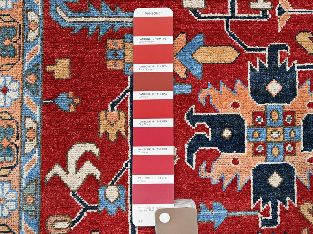 8'10" x 11'11" New Hand Knotted Red Wool Rectangle Oriental Rug - MOA102319