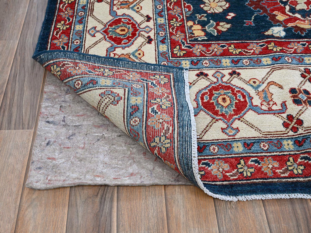 8'10" x 11'9" New Hand Knotted Blue Wool Rectangle Oriental Rug - MOA102320