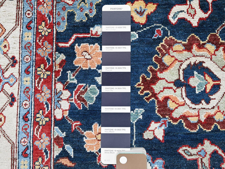 8'10" x 11'9" New Hand Knotted Blue Wool Rectangle Oriental Rug - MOA102320