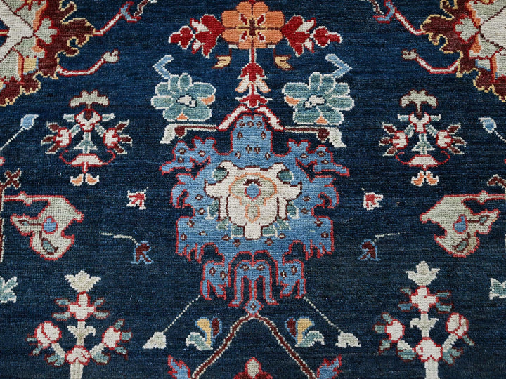 8'10" x 11'9" New Hand Knotted Blue Wool Rectangle Oriental Rug - MOA102320