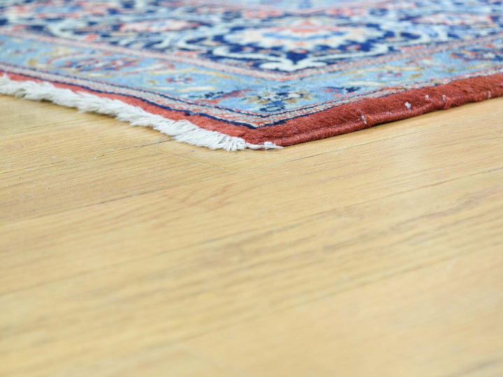 7'10" x 11'0" Vintage Hand Knotted Red Wool Rectangle Oriental Rug - MOA10232135