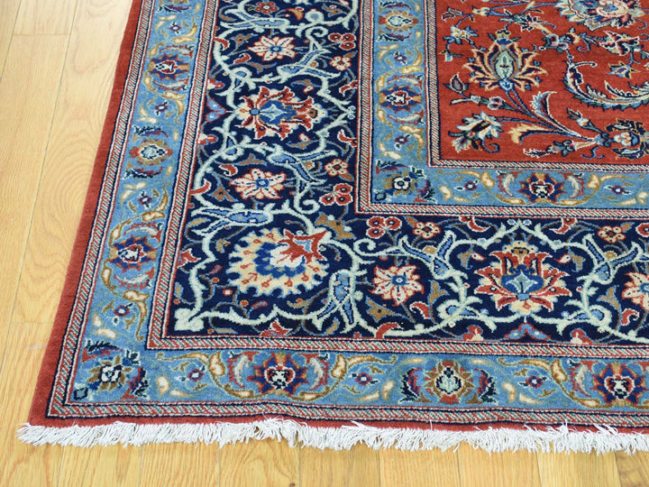 7'10" x 11'0" Vintage Hand Knotted Red Wool Rectangle Oriental Rug - MOA10232135