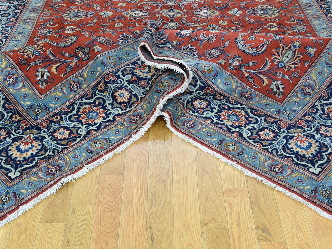 7'10" x 11'0" Vintage Hand Knotted Red Wool Rectangle Oriental Rug - MOA10232135