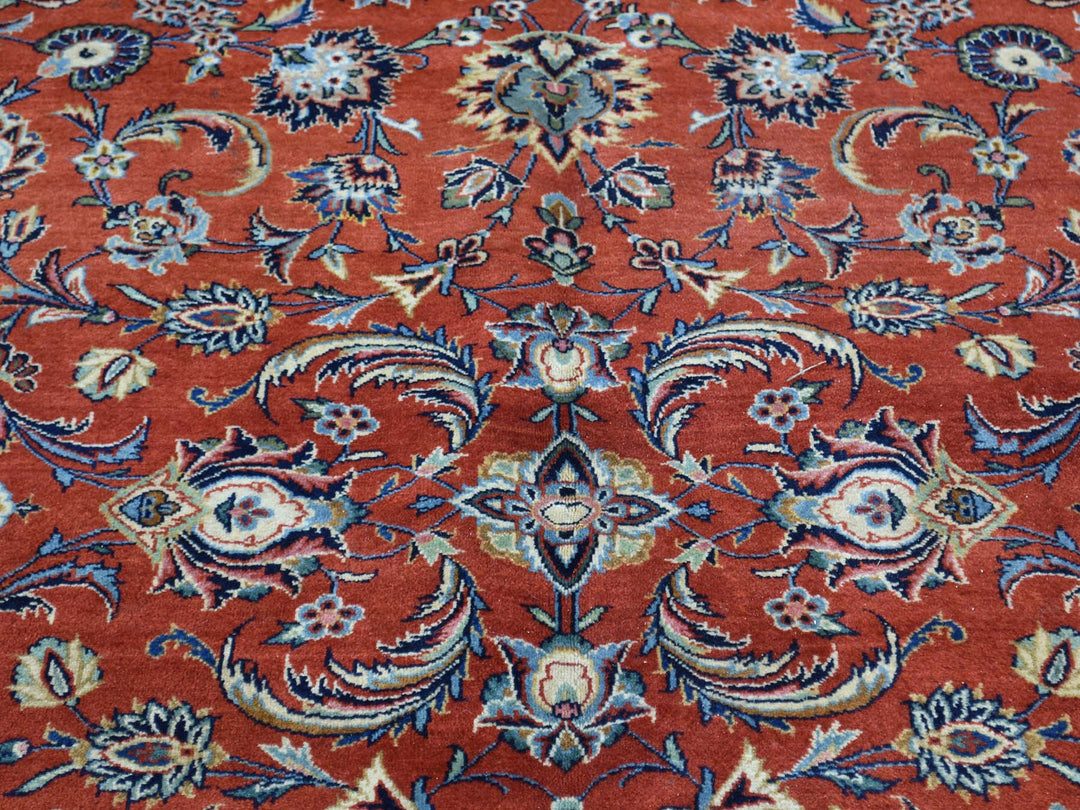 7'10" x 11'0" Vintage Hand Knotted Red Wool Rectangle Oriental Rug - MOA10232135