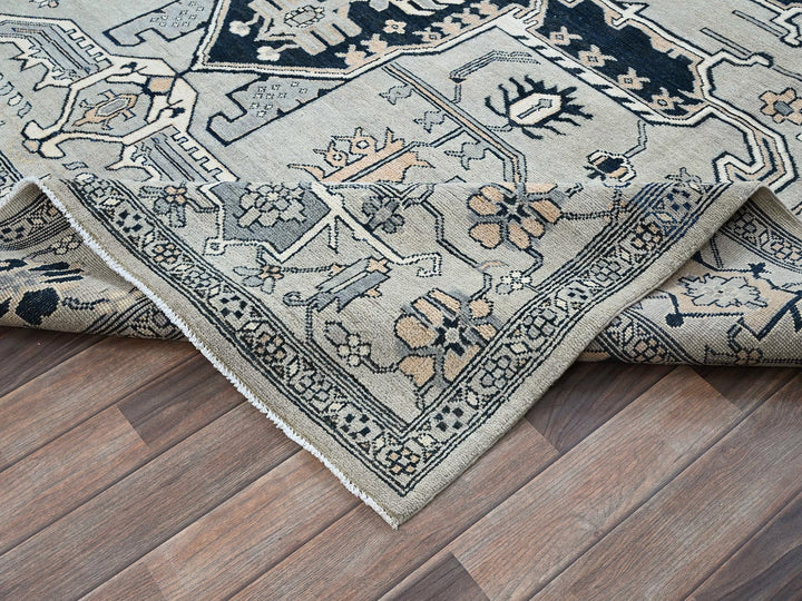 8'0" x 9'9" New Hand Knotted Grey Wool Rectangle Oriental Rug - MOA102321