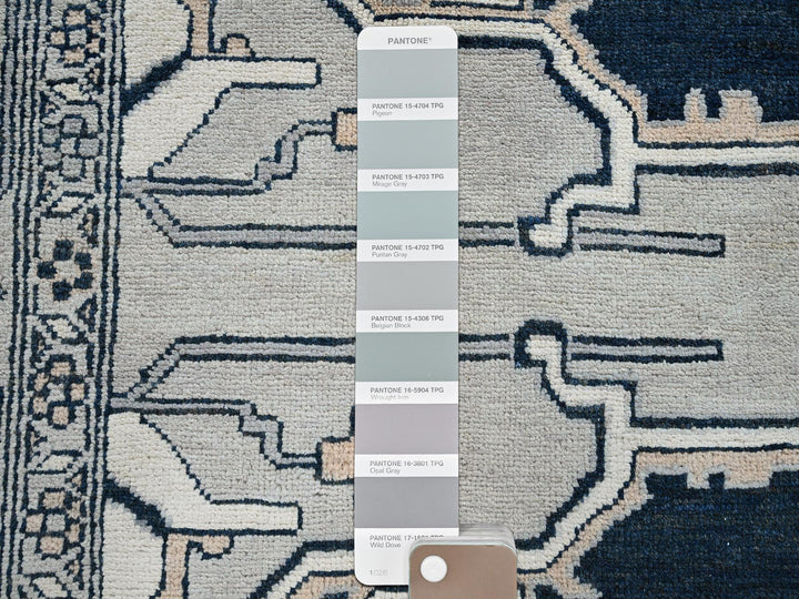 8'0" x 9'9" New Hand Knotted Grey Wool Rectangle Oriental Rug - MOA102321