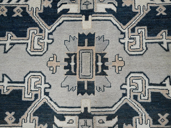 8'0" x 9'9" New Hand Knotted Grey Wool Rectangle Oriental Rug - MOA102321