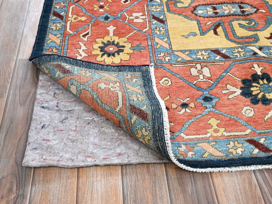 9'0" x 11'8" New Hand Knotted Blue Wool Rectangle Oriental Rug - MOA102322