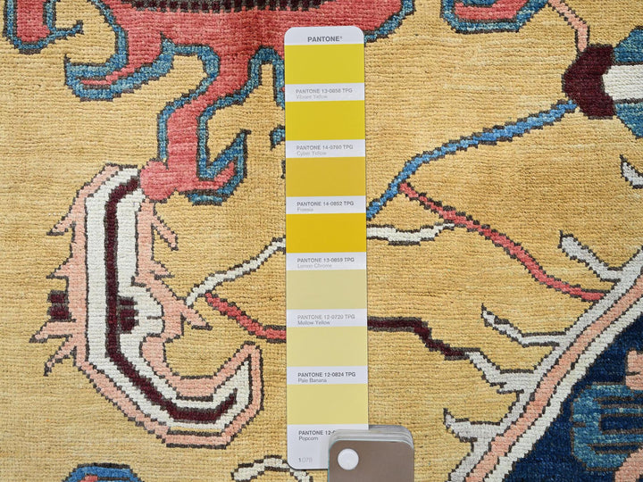 9'0" x 11'8" New Hand Knotted Blue Wool Rectangle Oriental Rug - MOA102322