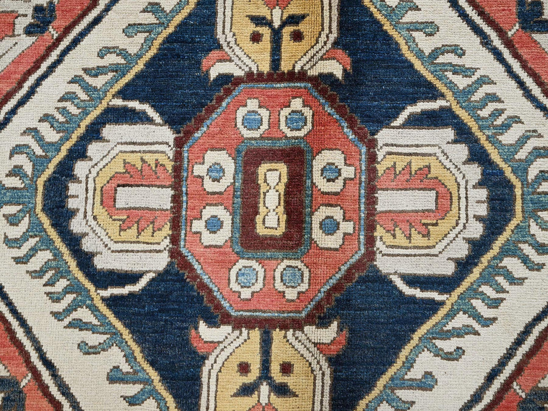 9'0" x 11'8" New Hand Knotted Blue Wool Rectangle Oriental Rug - MOA102322