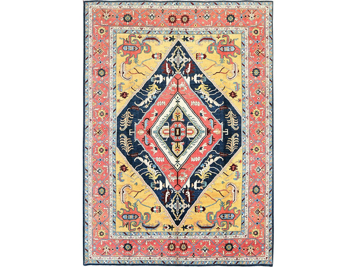 9'11" x 13'10" New Hand Knotted Blue Wool Rectangle Oriental Rug - MOA102323