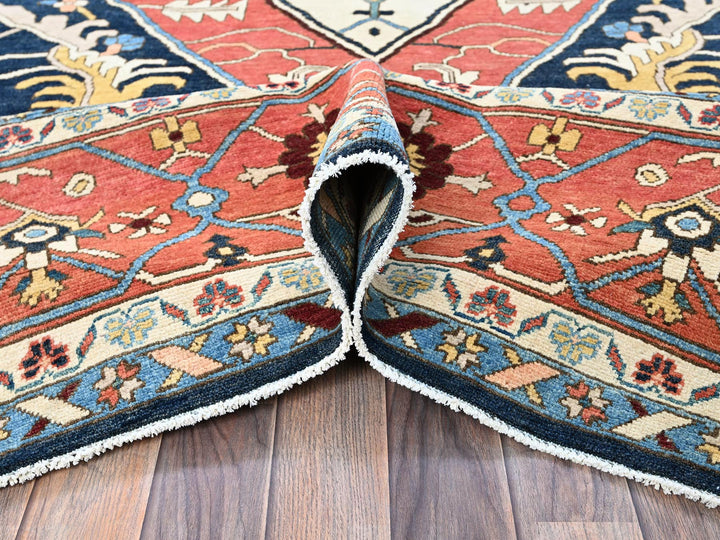 9'11" x 13'10" New Hand Knotted Blue Wool Rectangle Oriental Rug - MOA102323