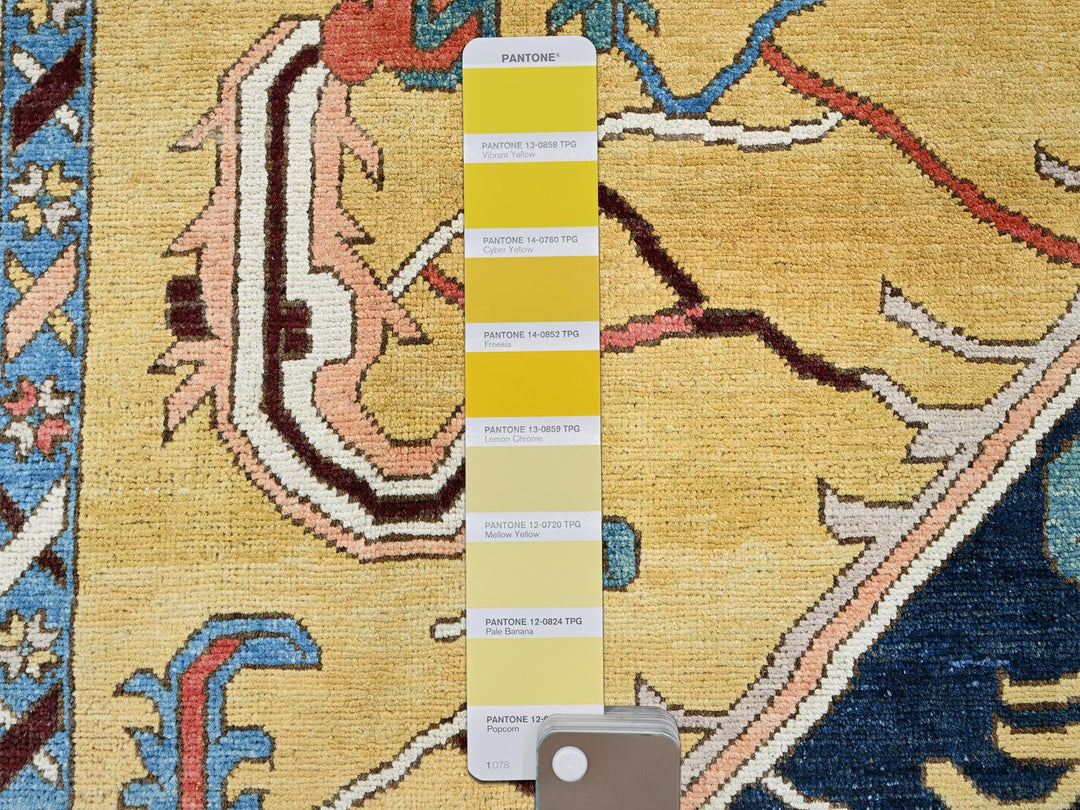 9'11" x 13'10" New Hand Knotted Blue Wool Rectangle Oriental Rug - MOA102323