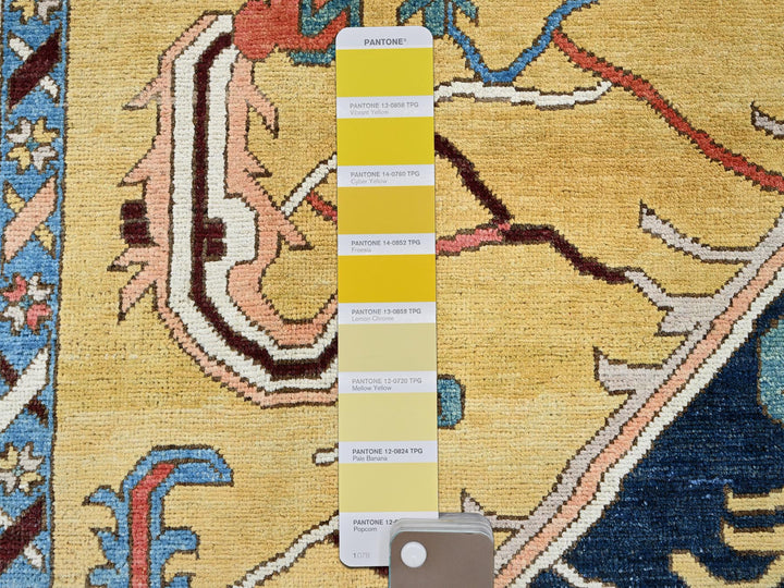 9'11" x 13'10" New Hand Knotted Blue Wool Rectangle Oriental Rug - MOA102323