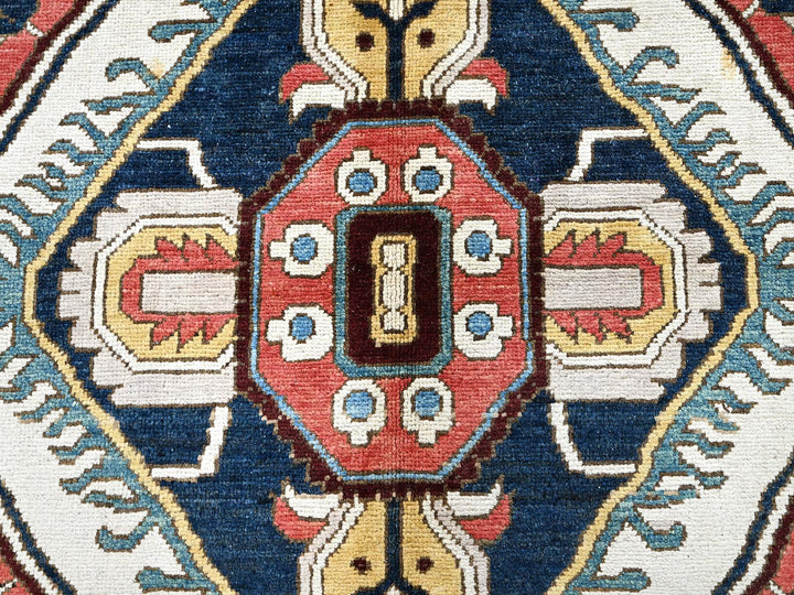 9'11" x 13'10" New Hand Knotted Blue Wool Rectangle Oriental Rug - MOA102323