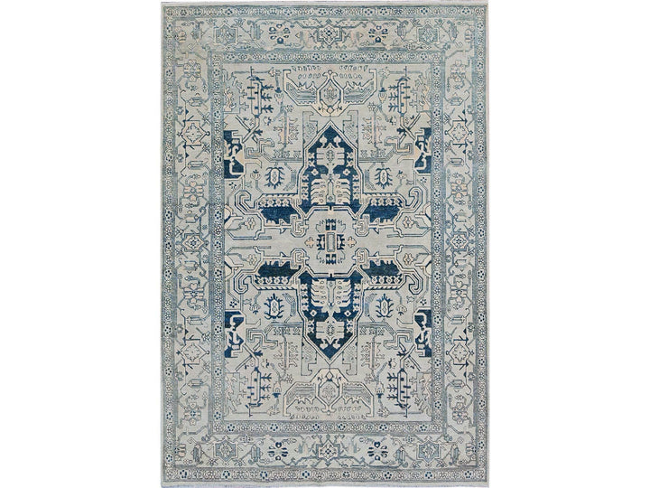 6'0" x 8'11" New Hand Knotted Grey Wool Rectangle Oriental Rug - MOA102324